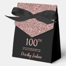 100歳の誕生日 ローズゴールドラメ ありがとう