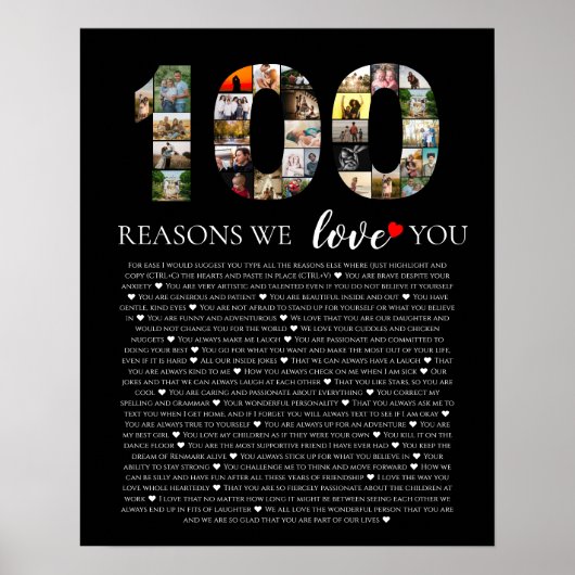 100歳の誕生日 愛する理由フォト ポスター (正面)