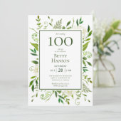 100歳の誕生日 白いアジサイ 招待状 (スタンド正面)