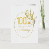 100歳の誕生日 | 花の誕生日カード 箔グリーティングカード (正面)