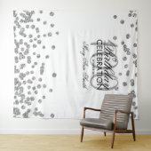 100歳の誕生日 銀白色のコンフェッティ 背景 タペストリー (インサイチュ(横))