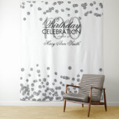 100歳の誕生日 銀白色のコンフェッティ 背景 タペストリー (インサイチュ)