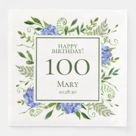100歳の誕生日 青いアジサイ