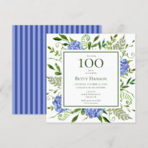 100歳の誕生日 青いアジサイ