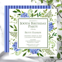 100歳の誕生日 青いアジサイ