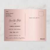 100歳の誕生日 100個のローズゴールドの星 おめでとうございます ポストカード (裏面)