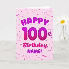 100歳の風船ナンバー 名前入り 誕生日カード カード