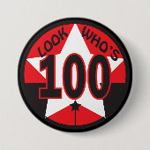 100歳はだれであるか見て下さい 缶バッジ (正面)