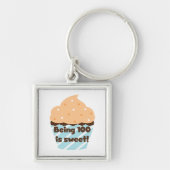 100歳は甘い誕生日Tシャツとプレゼント キーホルダー (正面)