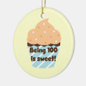 100歳は甘い誕生日Tシャツとプレゼント セラミックオーナメント (左)