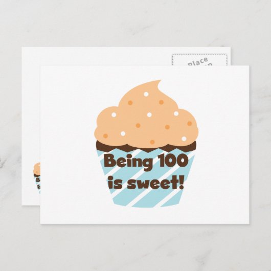 100歳は甘い誕生日Tシャツとプレゼント ポストカード (正面/裏面)
