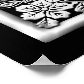 100歳エレガント誕生日パーティー赤ローズシルバー ポスター (角)