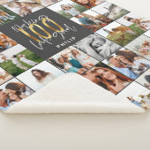 100歳モダンの誕生日の写真の数々のスクリプトギフト シェルパブランケット (3/4)