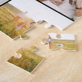 100歳モダンの誕生日の写真の数々のスクリプトギフト ジグソーパズル (側面)