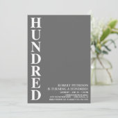 100歳モダンの誕生日パーティー 招待状 (スタンド正面)