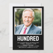 100歳モダンの誕生日パーティー 招待状 (正面)