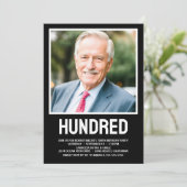 100歳モダンの誕生日パーティー 招待状 (スタンド正面)