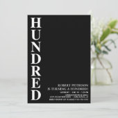 100歳モダンの誕生日パーティー 招待状 (スタンド正面)