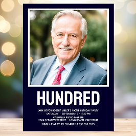 100歳モダンの誕生日パーティー 招待状