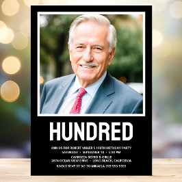 100歳モダンの誕生日パーティー 招待状