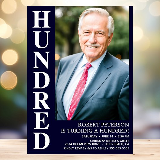 100歳モダンの誕生日パーティー 招待状