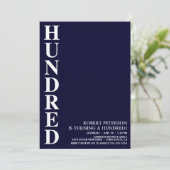 100歳モダンの誕生日パーティー 招待状 (スタンド正面)