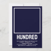 100歳モダンの誕生日パーティー 招待状 (正面)