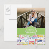 100歳ユニークの誕生日パーティーのプレゼント インビテーションポストカード (正面/裏面)