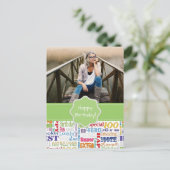 100歳ユニークの誕生日パーティーのプレゼント インビテーションポストカード (スタンド正面)