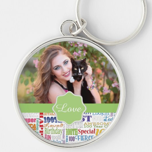 100歳ユニークの誕生日パーティーのプレゼント キーホルダー (正面)