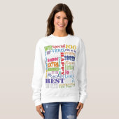 100歳ユニークの誕生日パーティーのプレゼント スウェットシャツ (正面フル)