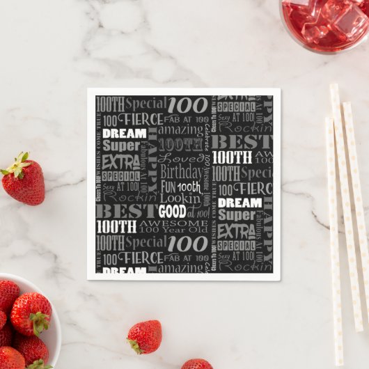 100歳ユニークの誕生日パーティーのプレゼント スタンダードカクテルナプキン (インサイチュ)