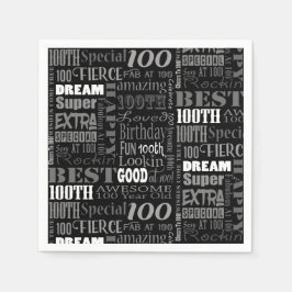 100歳ユニークの誕生日パーティーのプレゼント スタンダードカクテルナプキン