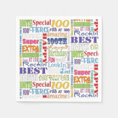 100歳ユニークの誕生日パーティーのプレゼント スタンダードカクテルナプキン (正面)