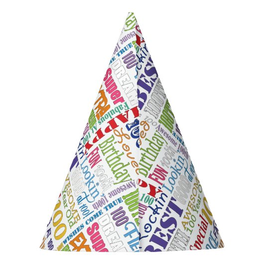 100歳ユニークの誕生日パーティーのプレゼント パーティーハット (裏面)