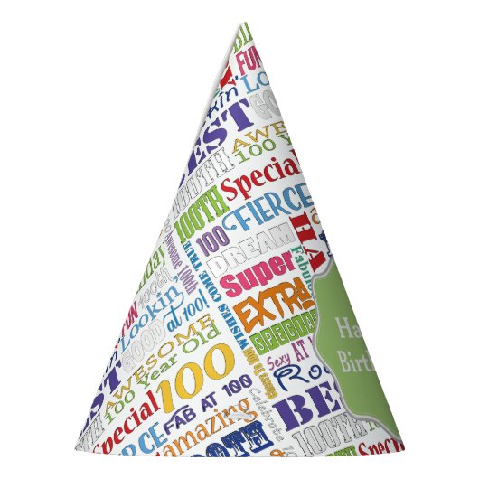 100歳ユニークの誕生日パーティーのプレゼント パーティーハット (左)