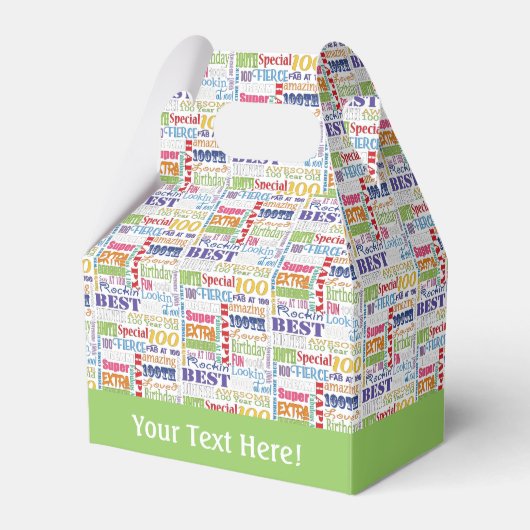 100歳ユニークの誕生日パーティーのプレゼント フェイバーボックス (正面サイド)