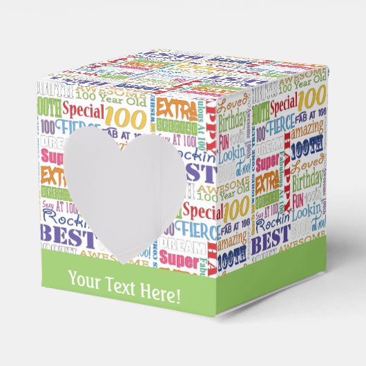 100歳ユニークの誕生日パーティーのプレゼント フェイバーボックス (正面サイド)