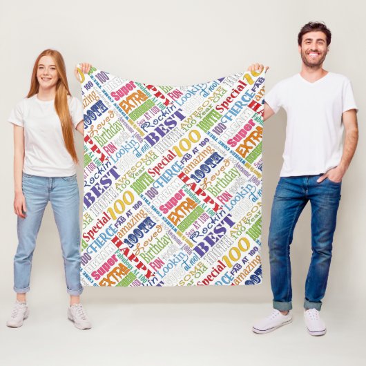 100歳ユニークの誕生日パーティーのプレゼント フリースブランケット (インサイチュ)