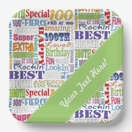 100歳ユニークの誕生日パーティーのプレゼント ペーパープレート