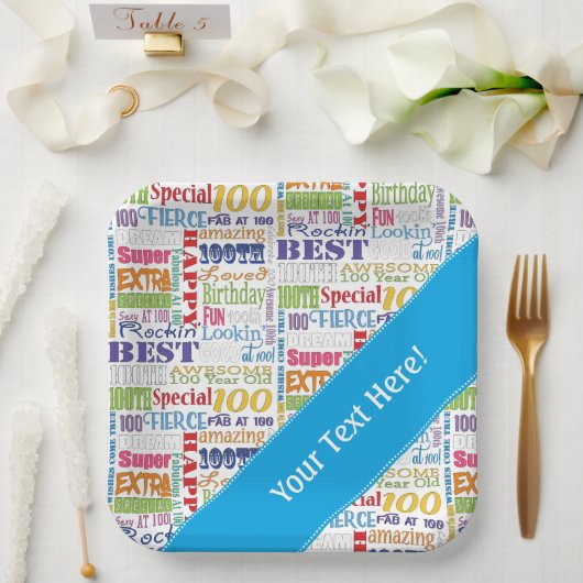100歳ユニークの誕生日パーティーのプレゼント ペーパープレート (ウェディング)