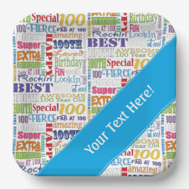 100歳ユニークの誕生日パーティーのプレゼント ペーパープレート