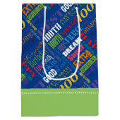 100歳ユニークの誕生日パーティーのプレゼント ミディアムペーパーバッグ (裏面)