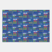 100歳ユニークの誕生日パーティーのプレゼント ラッピングペーパーシート (正面3)