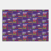 100歳ユニークの誕生日パーティーのプレゼント ラッピングペーパーシート (正面)