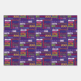 100歳ユニークの誕生日パーティーのプレゼント ラッピングペーパーシート