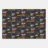 100歳ユニークの誕生日パーティーのプレゼント ラッピングペーパーシート (正面2)