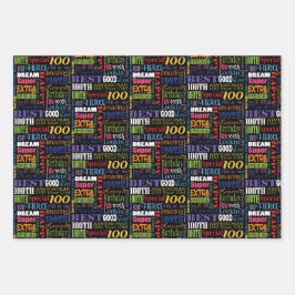 100歳ユニークの誕生日パーティーのプレゼント ラッピングペーパーシート