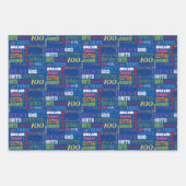 100歳ユニークの誕生日パーティーのプレゼント ラッピングペーパーシート (正面3)