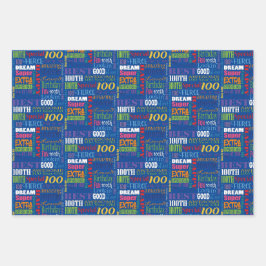 100歳ユニークの誕生日パーティーのプレゼント ラッピングペーパーシート